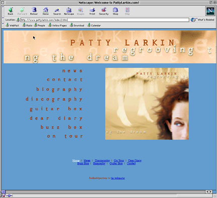 opening page of pattylarkin.com