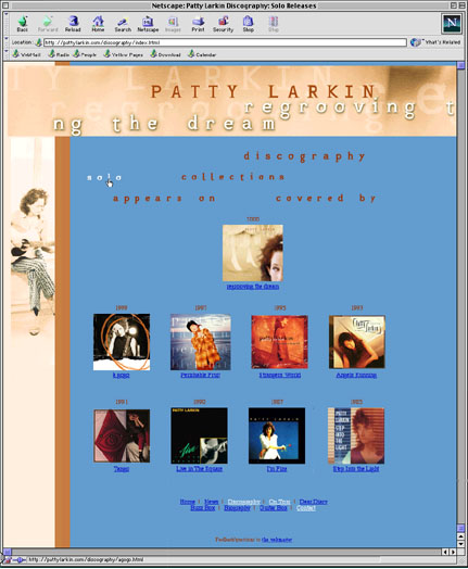 inside page of pattylarkin.com